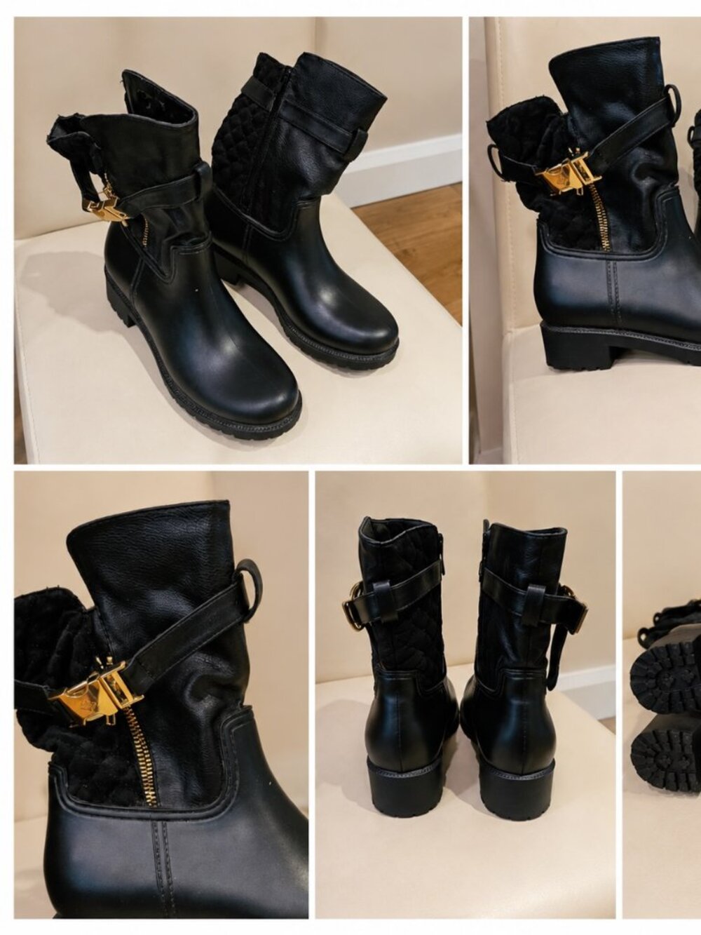 Quilted Mid-Calf Boots